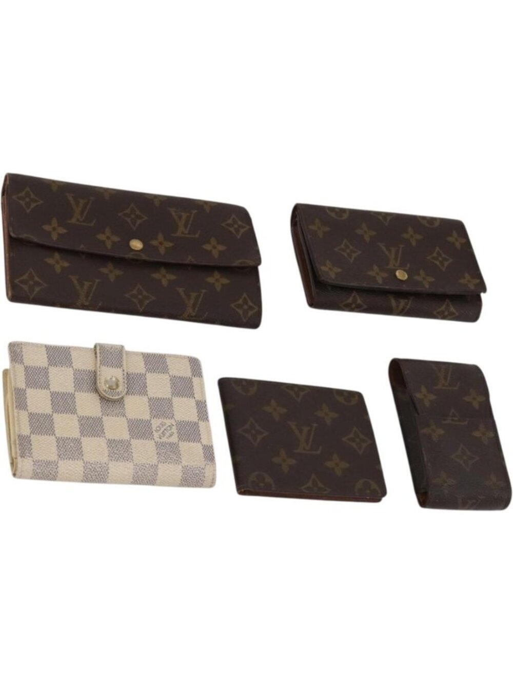 LOUIS VUITTON Monogram Damier Azur Wallet 5 Set